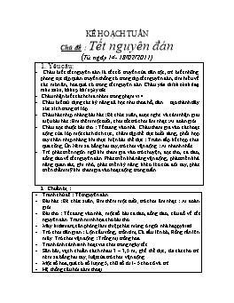 Giáo án Mẫu giáo Lớp Chồi - Chủ đề: Tết nguyên đán