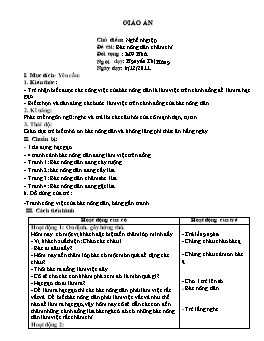 Giáo án Mẫu giáo Lớp Chồi - Đề tài: Bác nông dân chăm chỉ