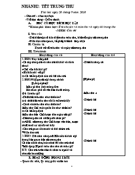 Giáo án Mẫu giáo Lớp Chồi - Nhánh 2: Tết trung thu