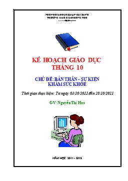 Giáo án Mẫu giáo Lớp Mầm - Chủ đề: Bản thân-sự kiện khám sức khỏe - Nguyễn Thị Hoa