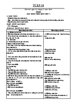 Giáo án dạy học Khối 4 - Tuần 18 - Năm học 2014-2015