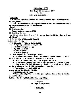 Giáo án dạy học Khối 4 - Tuần 20 - Năm 2013