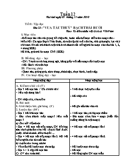 Giáo án dạy học Lớp 4 - Tuần 12 - Năm 2010