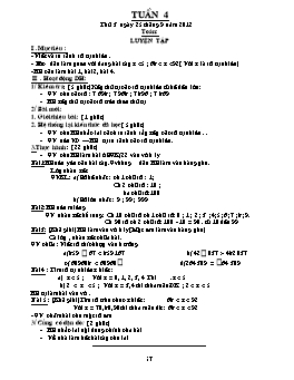 Giáo án dạy học Lớp 4 - Tuần 4 - Năm học 2012-2013