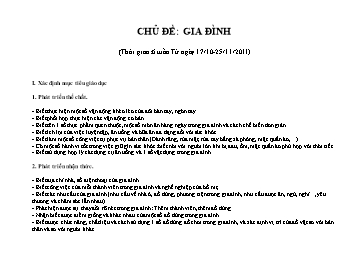 Giáo án dạy học Lớp Chồi - Chủ đề: Gia đình