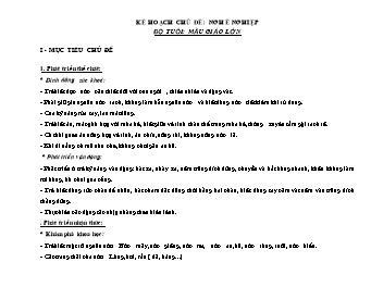 Giáo án dạy học Lớp Chồi - Chủ đề: Nghề nghiệp