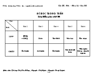 Giáo án dạy học Lớp Chồi - Chủ đề: Nước-Mùa hè-Bác Hồ