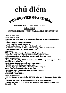 Giáo án dạy học Lớp Chồi - Chủ đề: Phương tiện và luật lệ giao thông