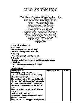 Giáo án dạy học Lớp Chồi - Chủ điểm: Cây và những bông hoa đẹp - Chủ đề nhánh: Các loại rau củ - Đề tài: Thơ Cây bắp cải