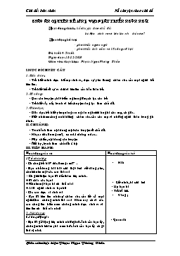 Giáo án dạy học Lớp Chồi - Kể chuyện theo chủ đề: Bé được sinh ra và lớn lên như thế nào?