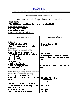 Giáo án điện tử Khối 4 - Tuần 15 - Năm 2014