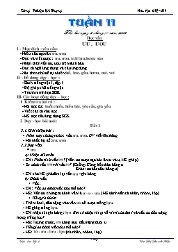 Giáo án điện tử Lớp 1 - Tuần 11 - Văn Thị Thanh Hiền