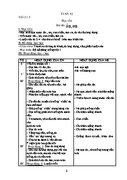 Giáo án điện tử Lớp 1 - Tuần 12