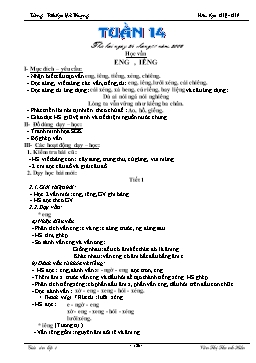 Giáo án điện tử Lớp 1 - Tuần 14 - Văn Thị Thanh Hiền