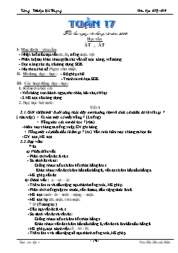 Giáo án điện tử Lớp 1 - Tuần 17 - Văn Thị Thanh Hiền