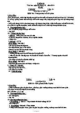 Giáo án điện tử Lớp 4 - Tuần 10 - Năm 2014