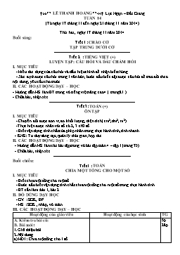 Giáo án điện tử Lớp 4 - Tuần 14 - Lê Thanh Hoàng