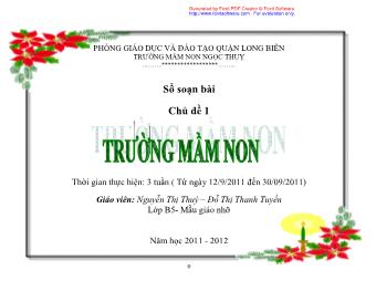 Giáo án điện tử Lớp Chồi - Chủ đề 1: Trường Mầm non