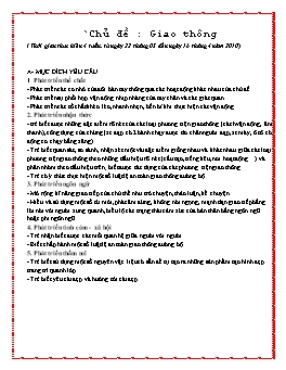 Giáo án điện tử Lớp Chồi - Chủ đề: Giao thông