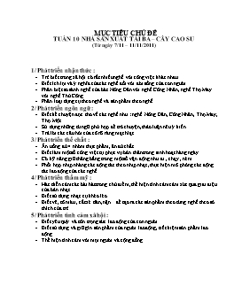 Giáo án điện tử Lớp Chồi - Tuần 10: Nhà sản xuất tài ba-cây cao su