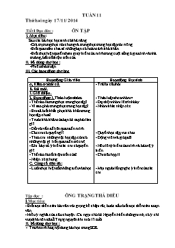 Giáo án giảng dạy Lớp 4 - Tuần 11 - Năm học 2014-2015