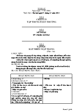 Giáo án giảng dạy Lớp 4 - Tuần 17 - Năm 2014