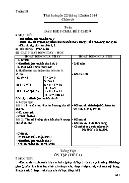 Giáo án giảng dạy Lớp 4 - Tuần 18 - Năm học 2014-2015