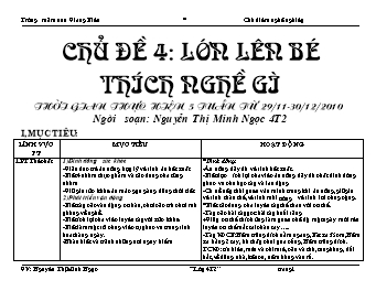 Giáo án giảng dạy Lớp Chồi - Chủ đề 4: Lớn lên bé thích nghề gì - Nguyễn Thị Minh Ngọc