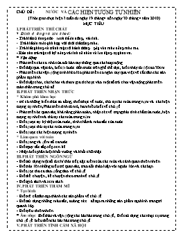 Giáo án giảng dạy Lớp Chồi - Chủ đề: Nước và các hiện tượng tự nhiên