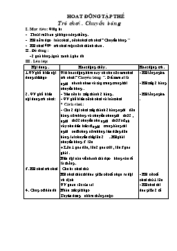 Giáo án Hoạt động ngoài giờ lên lớp Lớp 3