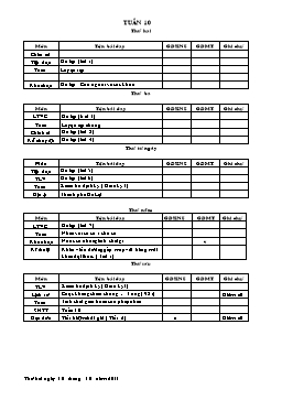 Giáo án Lớp 4 - Tuần 10