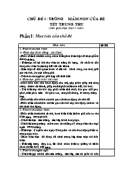 Giáo án Mẫu giáo Lớp Chồi - Chủ đề 1: Trường Mầm non của bé tết trung thu