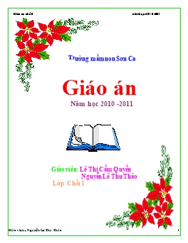 Giáo án Mẫu giáo Lớp Chồi - Chủ đề 2: Bản thân - Nguyễn Lê Thu Thảo