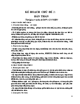 Giáo án Mẫu giáo Lớp Chồi - Chủ đề 2: Bản thân