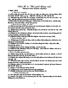 Giáo án Mẫu giáo Lớp Chồi - Chủ đề 4: Thế giới động vật