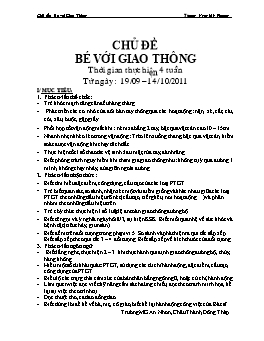 Giáo án Mẫu giáo Lớp Chồi -  Chủ đề: Bé với giao thông - Trương Ngọc Mỹ Phương