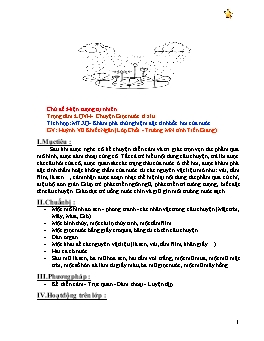Giáo án Mẫu giáo Lớp Chồi - Chủ đề: Hiện tượng tự nhiên - Huỳnh Vũ Khiết Ngân