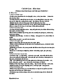 Giáo án Mẫu giáo Lớp Chồi - Chủ đề lớn: Bản thân