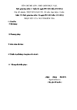 Giáo án Mẫu giáo Lớp Chồi - Chủ đề lớn: Thế giới thực vật - Chủ đề nhánh: Một số loại cây