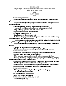 Giáo án Mẫu giáo Lớp Chồi - Chủ đề: Nghề nghiệp - Năm học 2010-2011