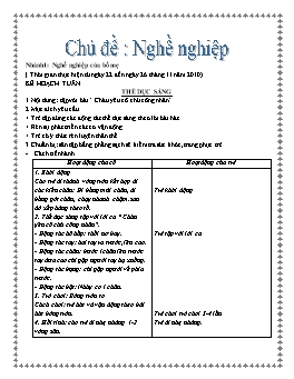 Giáo án Mẫu giáo Lớp Chồi - Chủ đề: Nghề nghiệp - Nhánh 1: Nghề nghiệp của bố mẹ