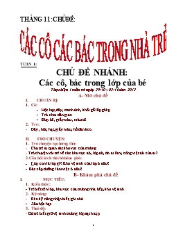 Giáo án Mẫu giáo Lớp Chồi - Chủ đề nhánh: Các cô, bác trong lớp của bé