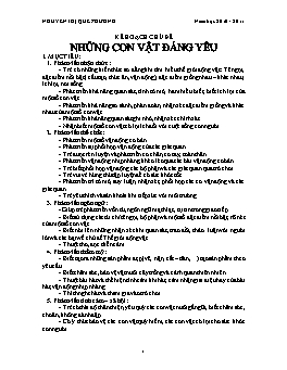 Giáo án Mẫu giáo Lớp Chồi - Chủ đề: Những con vật đáng yêu - Nguyễn Thị Quế Phương