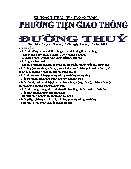 Giáo án Mẫu giáo Lớp Chồi - Chủ đề: Phương tiện giao thông đường thủy