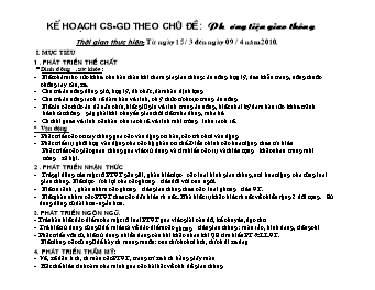 Giáo án Mẫu giáo Lớp Chồi - Chủ đề: Phương tiện giao thông