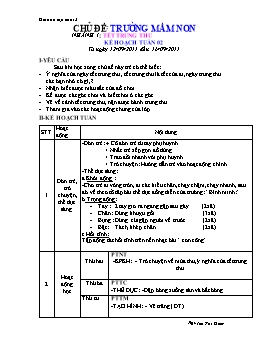 Giáo án Mẫu giáo Lớp Chồi - Chủ đề: Trường Mầm non - Nhánh 1: Tết trung thu