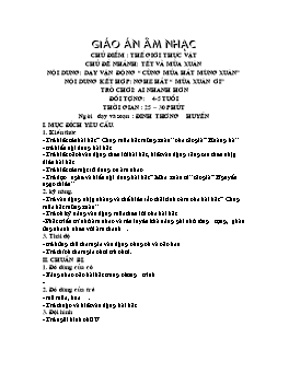 Giáo án Mẫu giáo Lớp Chồi - Chủ điểm: Thế giới thực vật - Chủ đề nhánh: Tết và mùa xuân