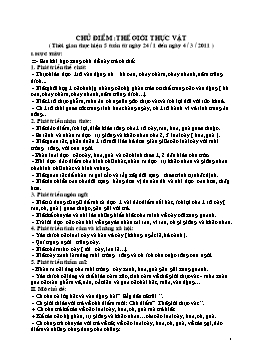 Giáo án Mẫu giáo Lớp Chồi - Chủ điểm: Thế giới thực vật - Năm 2011