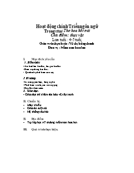 Giáo án Mẫu giáo Lớp Chồi - Chủ điểm: Thực vật - Vũ Thị Hồng Thanh