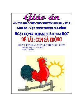 Giáo án Mẫu giáo Lớp Chồi - Đề tài: Con gà trống